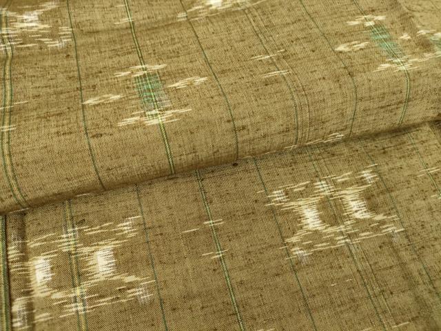 平和屋着物▽上質な紬　単衣　絣文　正絹　逸品　DAAT9870az