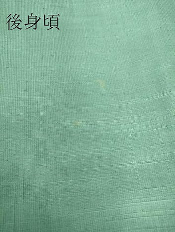 平和屋着物▽結城紬 単衣 青竹色 正絹 逸品 DAAT9873az