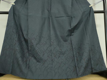 平和屋着物▽訪問着 紬地 単衣 草花文 100亀甲 正絹 逸品 DAAT9874az