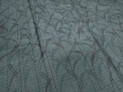 平和屋着物▽訪問着 紬地 単衣 草花文 100亀甲 正絹 逸品 DAAT9874az