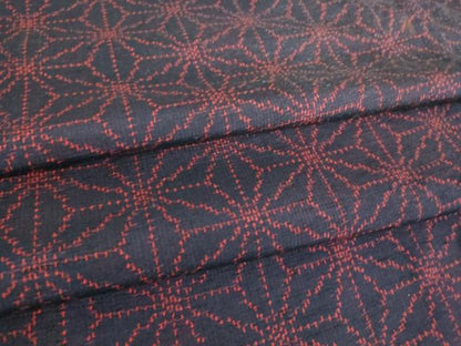 平和屋着物▽上質な紬 単衣 麻の葉文 正絹 逸品 DAAT9875az