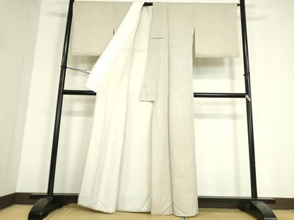 平和屋着物▽上質な小紋 単衣 格子 正絹 逸品 DAAT9876az