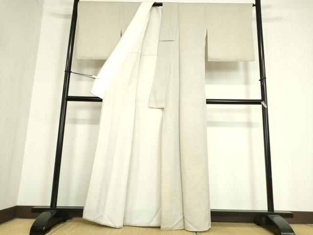 平和屋着物▽上質な小紋 単衣 格子 正絹 逸品 DAAT9876az