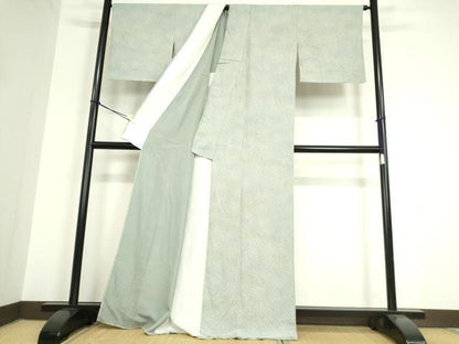 平和屋着物▽上質な小紋 単衣 樹林文 暈し染め 正絹 逸品 DAAT9882az