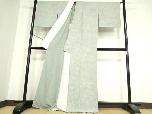平和屋着物▽上質な小紋 単衣 樹林文 暈し染め 正絹 逸品 DAAT9882az