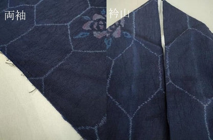 平和屋着物▽上質なお召　単衣　亀甲花文　正絹　逸品　DAAT9886az