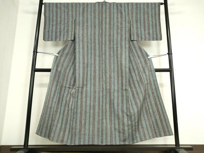 平和屋着物▽上質な紬 単衣 亀甲間道 正絹 逸品 DAAT9888az