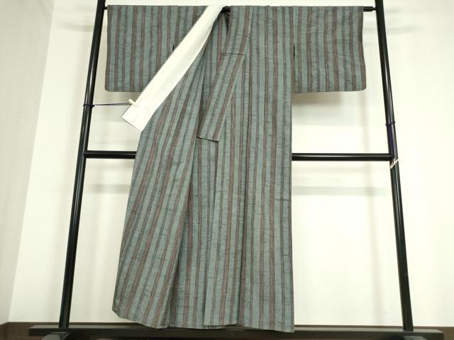 平和屋着物▽上質な紬 単衣 亀甲間道 正絹 逸品 DAAT9888az