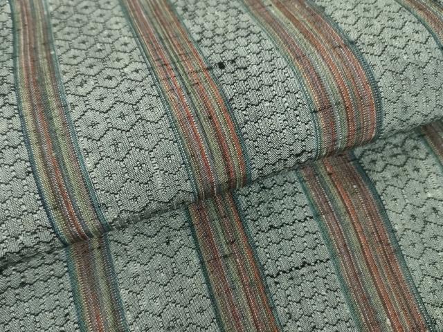 平和屋着物▽上質な紬 単衣 亀甲間道 正絹 逸品 DAAT9888az