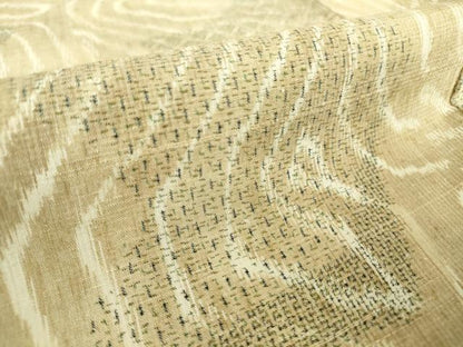 平和屋着物▽上質な紬 単衣 幾何学文 正絹 逸品 DAAT9889az