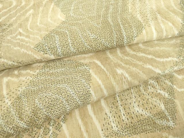 平和屋着物▽上質な紬 単衣 幾何学文 正絹 逸品 DAAT9889az