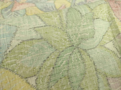 平和屋着物▽小千谷紬 単衣 花尽くし 正絹 逸品 DAAT9890az