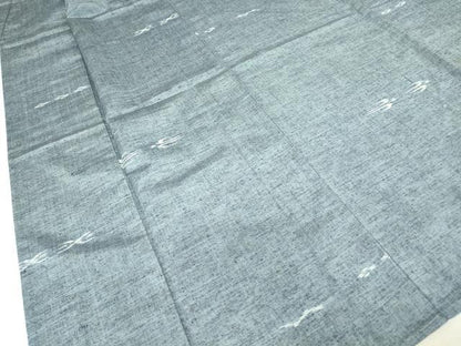 平和屋着物▽上質な紬 単衣 絣横段文 正絹 逸品 DAAT9893az