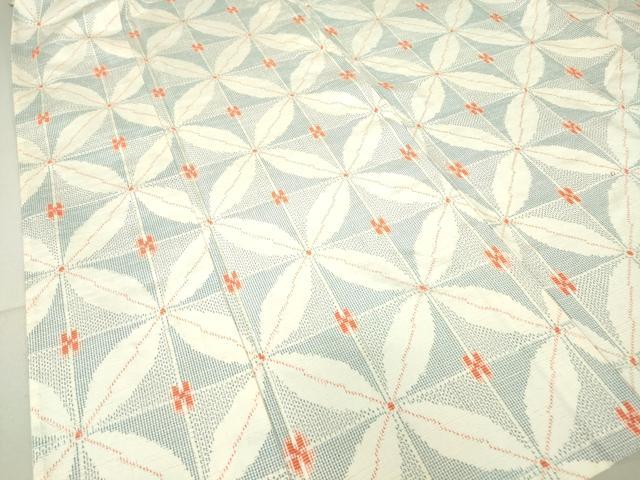 平和屋着物▽上質な紬 単衣 七宝文 正絹 逸品 DAAT9894az