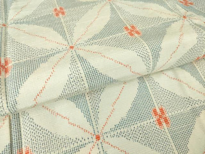 平和屋着物▽上質な紬 単衣 七宝文 正絹 逸品 DAAT9894az