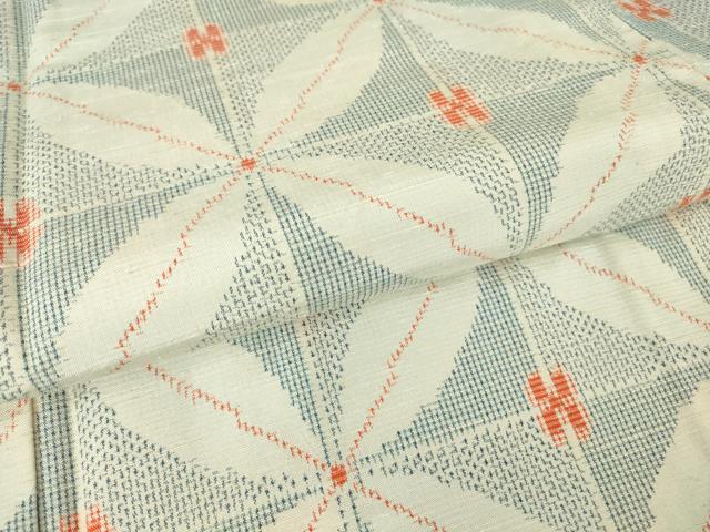 平和屋着物▽上質な紬 単衣 七宝文 正絹 逸品 DAAT9894az