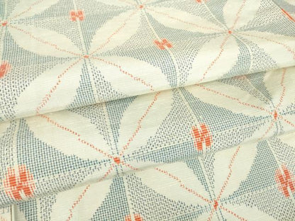 平和屋着物▽上質な紬 単衣 七宝文 正絹 逸品 DAAT9894az