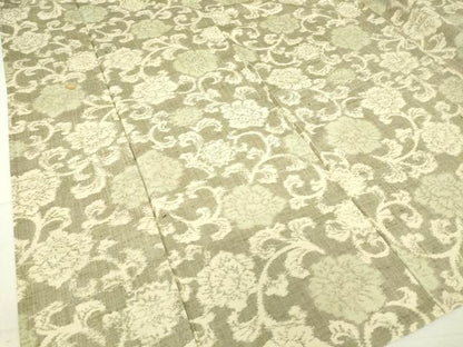 平和屋着物▽上質な紬 単衣 牡丹唐草文 正絹 逸品 DAAT9896az