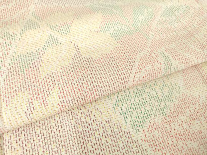 平和屋着物▽上質な紬 単衣 花切嵌め文様 正絹 逸品 DAAT9899az