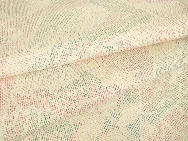 平和屋着物▽上質な紬 単衣 花切嵌め文様 正絹 逸品 DAAT9899az