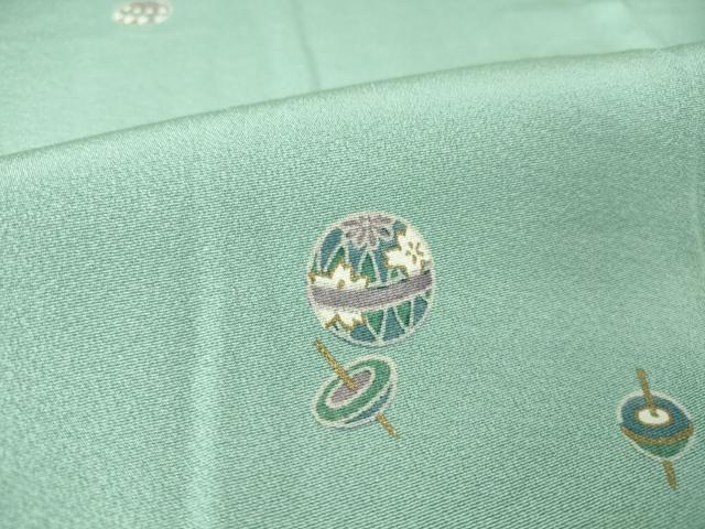 平和屋着物▽上質な小紋 単衣 独楽に毬 金彩 正絹 逸品 DAAT9901az