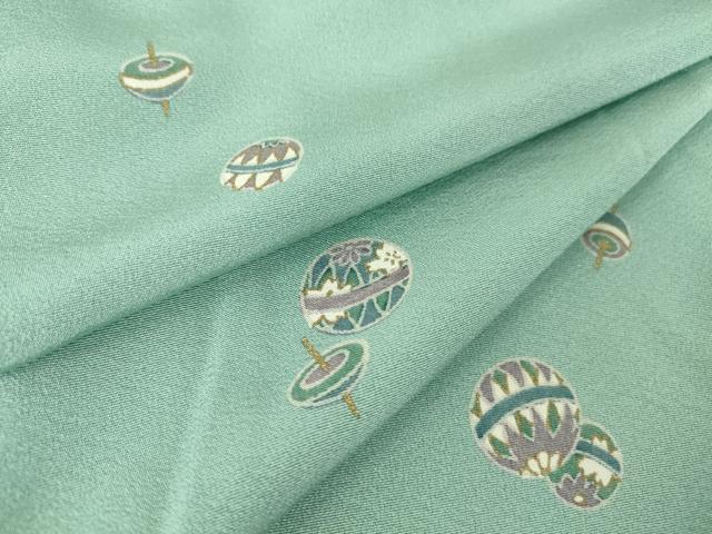 平和屋着物▽上質な小紋 単衣 独楽に毬 金彩 正絹 逸品 DAAT9901az