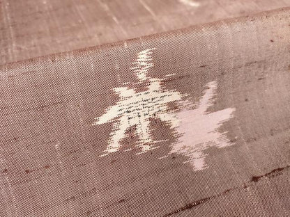 平和屋着物▽上質な紬 単衣 楓文 正絹 逸品 DAAT9905az