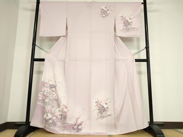 平和屋着物▽訪問着 単衣 草花文 暈し染め 正絹 逸品 未使用 DAAT9906az