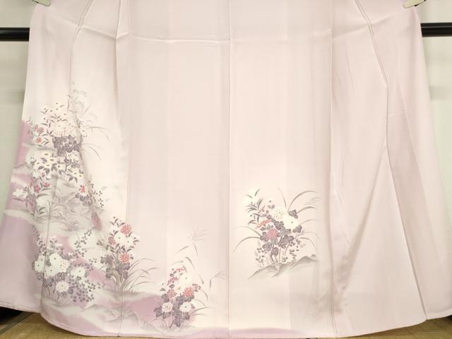 平和屋着物▽訪問着 単衣 草花文 暈し染め 正絹 逸品 未使用 DAAT9906az
