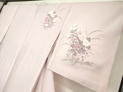 平和屋着物▽訪問着 単衣 草花文 暈し染め 正絹 逸品 未使用 DAAT9906az