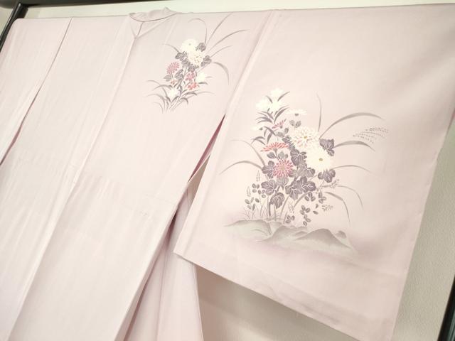 平和屋着物▽訪問着 単衣 草花文 暈し染め 正絹 逸品 未使用 DAAT9906az