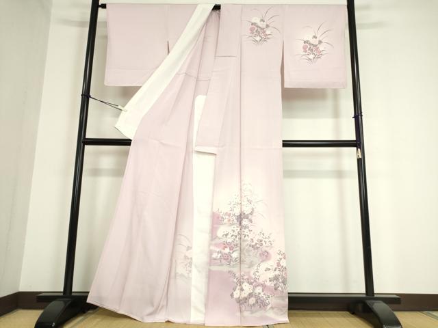 平和屋着物▽訪問着 単衣 草花文 暈し染め 正絹 逸品 未使用 DAAT9906az
