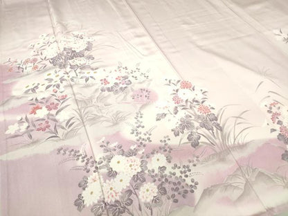 平和屋着物▽訪問着 単衣 草花文 暈し染め 正絹 逸品 未使用 DAAT9906az