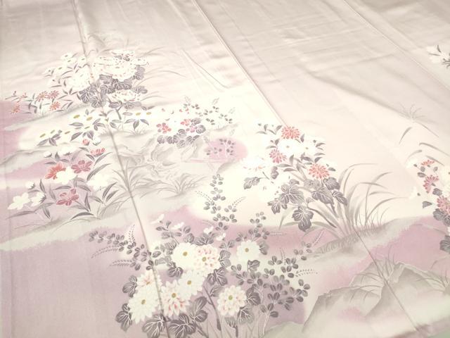 平和屋着物▽訪問着 単衣 草花文 暈し染め 正絹 逸品 未使用 DAAT9906az
