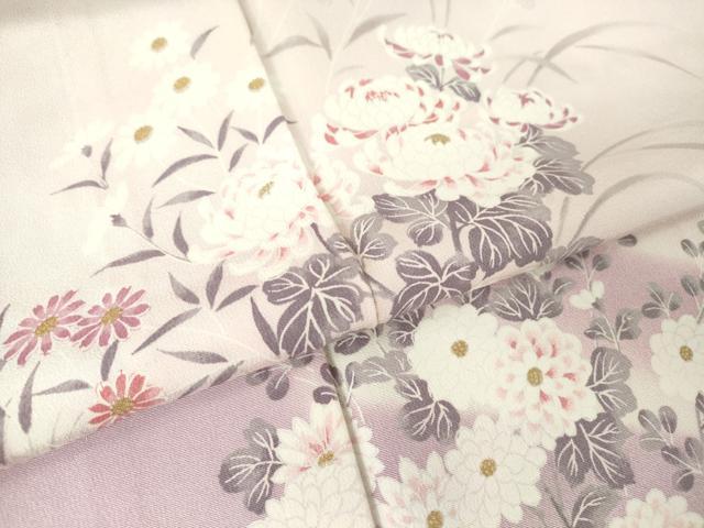 平和屋着物▽訪問着 単衣 草花文 暈し染め 正絹 逸品 未使用 DAAT9906az