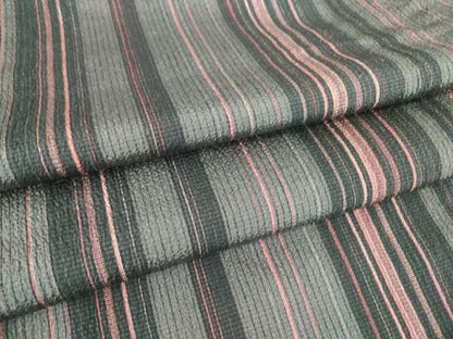 平和屋着物▽本塩沢 単衣 縞 正絹 逸品 DAAT9907az