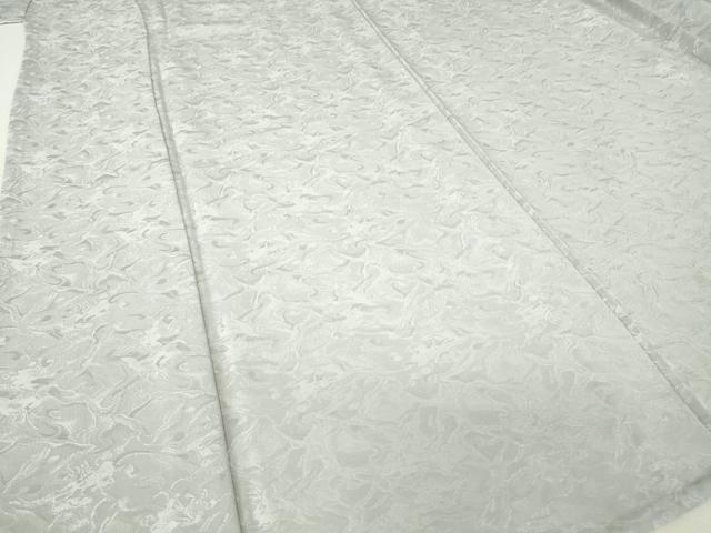 平和屋着物▽上質な色無地　単衣　流水地紋　灰青色　さが美扱い　正絹　逸品　DAAT9909az