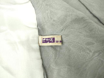 平和屋着物▽上質な色無地　単衣　流水地紋　灰青色　さが美扱い　正絹　逸品　DAAT9909az