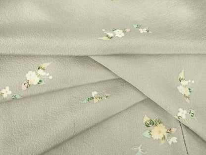 平和屋着物▽上質な小紋　単衣　友禅　舞花文　正絹　逸品　DAAT9910az