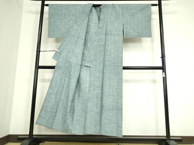 平和屋着物▽上質な紬 単衣 網目文 正絹 逸品 DAAT9911az