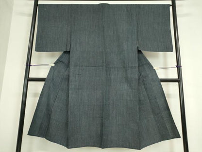 平和屋着物▽男性　紬　単衣　縞　正絹　逸品　DAAT9915az