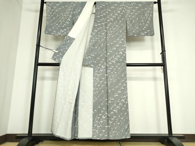 平和屋着物▽上質な小紋　単衣　たたき染め　裏菊　正絹　逸品　DAAT9919az