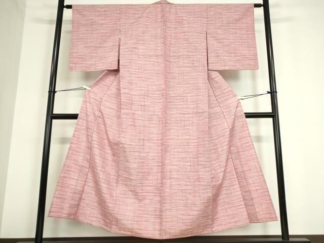 平和屋着物▽上質な紬 単衣 格子 正絹 逸品 DAAT9920az