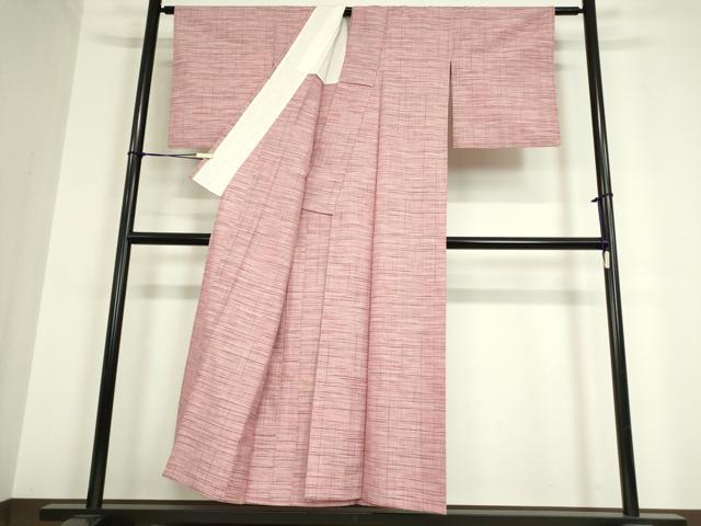 平和屋着物▽上質な紬 単衣 格子 正絹 逸品 DAAT9920az