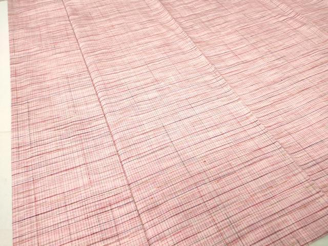 平和屋着物▽上質な紬 単衣 格子 正絹 逸品 DAAT9920az