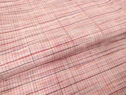 平和屋着物▽上質な紬 単衣 格子 正絹 逸品 DAAT9920az