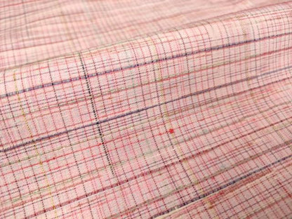 平和屋着物▽上質な紬 単衣 格子 正絹 逸品 DAAT9920az