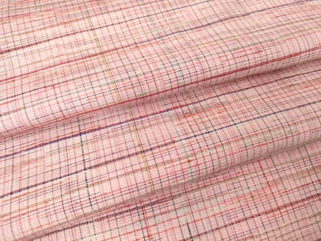 平和屋着物▽上質な紬 単衣 格子 正絹 逸品 DAAT9920az