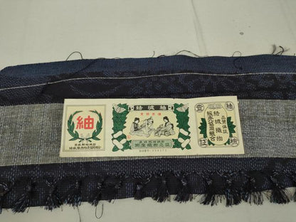 平和屋着物▽結城紬 単衣 霞取り花文 証紙付き 正絹 逸品 DAAT9922az
