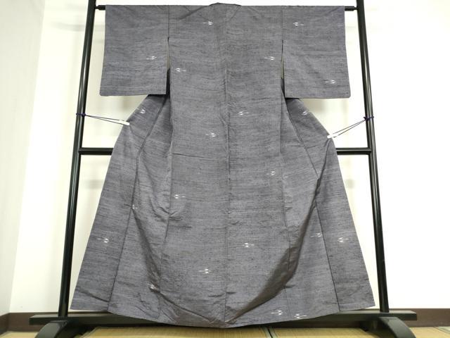 平和屋着物▽上質な紬 単衣 燕絣 正絹 逸品 DAAT9925az